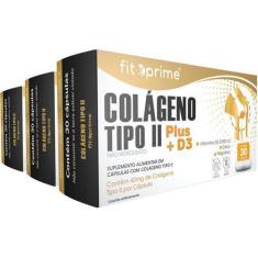 Imagem de 3 Colágeno Tipo 2 Plus + Vitamina D3 40Mg 90Cps Fitoprime