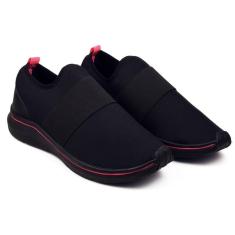Imagem de Tênis Infantil Menina Slip On Calce Fácil Preto Confort Esporte sem Cadarço Feminino-Feminino