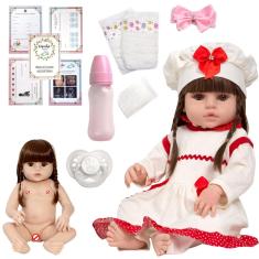 Imagem de Boneca Reborn Princesa Com Chupeta 13 Itens Pode Dar Banho