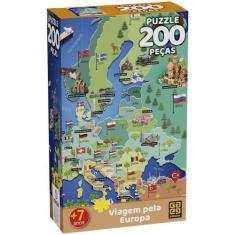 Imagem de Quebra-Cabeça - 200 Peças - Viagem Pela Europa - Grow - 4559