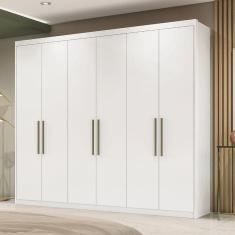 Imagem de Guarda Roupa Casal Ambiente Sumatra Branco Brilho - Demóbile