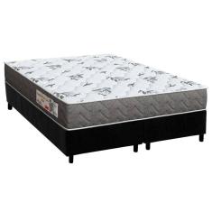 Imagem de Cama Box Queen: Colchão Espuma D33 Orthoflex ComfortPedic Black + Base CRC Suede Black (158x198)