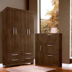 Imagem de Conjunto De Guarda Roupa E Sapateira Coutos Malbec