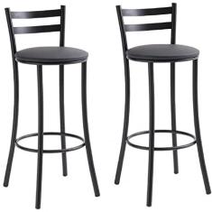 Imagem de Conjunto 2 Banquetas Bistrô 17 Unimóvel Preto