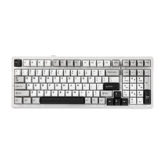 Imagem de Teclado mecânico sem fio epomaker x Aula F99 Branco Cinza
