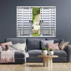 Imagem de Janela Veneziana de Alumínio 6 Folhas 100 x 100cm Linha Modular Brilhante