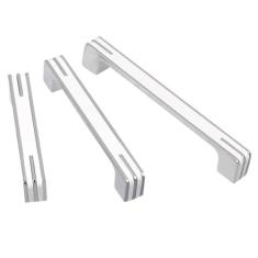 Imagem de Alça e botão com espaçamento de furo grande de 96-320 mm, puxador de porta de armário de gaveta de ferragens de armários de móveis, puxadores de guarda-roupa de quarto de cozinha, branco, espaçament