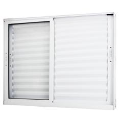 Imagem de Janela de Alumínio Veneziana 100x120cm 3 Folhas Magnum Atlântica Branco