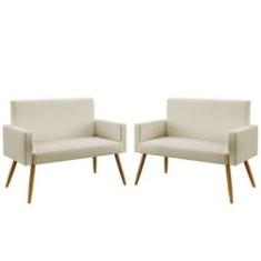 Imagem de Kit 2 Poltronas Namoradeiras Decorativas Estofadas Vega Sued Bege Aradecor