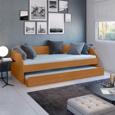 Imagem de Sofá Cama Solteiro Duo Com Cama Auxiliar Em Mdf Reforçado 15Mm Nature - Cor: Bege
