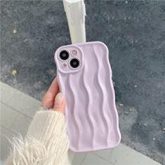 Imagem de Capa de telefone de silicone com padrão de onda 3D de luxo para iPhone 14 13 12 11 Pro Max 14 Pro Max Water Ripple Soft TPU Back Cover, Roxo Leitoso, Para iphone 12 Pro