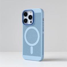 Imagem de Caixa de telefone magnética grade respirável à prova de choque dissipação de calor resfriamento capa fina sensorial hardpc para iphone15 14 13 12 11promax, céu, para iphone 13