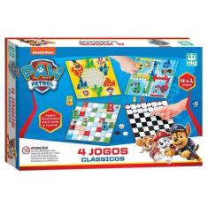 Imagem de Conjunto de Jogos Clássicos Kit 4 em 1 Patrulha Canina Tabuleiro Infan