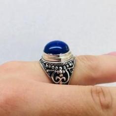 Imagem de Anel Masculino Lapis Lazuli Exclusivo Prata 950 Bali 23488