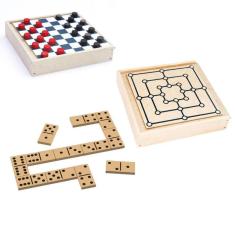 Imagem de Jogo De Tabuleiro 3 Em 1 Mdf