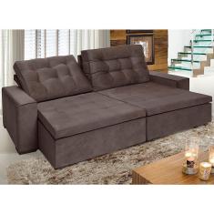 Imagem de Sofá Tunísia 2,10 Mts Retrátil E Reclinavel Pluma Café