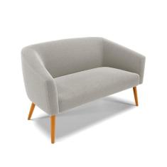 Imagem de Sofá Namoradeira 2 Lugares Pé Palito Castanho Stella Bouclê Cinza D03 - D'rossi