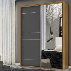 Imagem de Guarda Roupa Casal com Espelho 2 Portas de Correr 100 mdf Qualitá Belmax