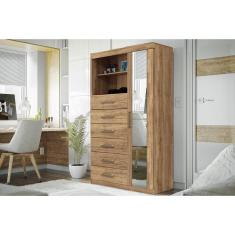 Imagem de Cômoda Infantil Marabá 1.6 C/ 1 Porta 2 Nichos E 6 Gavetas C/ Espelho Atacama - Santos Andirá