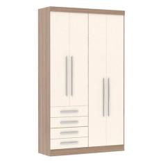 Imagem de Guarda Roupa 134,5 4 Portas 4 Gavetas Nicho Colméia Master Luciane Móv
