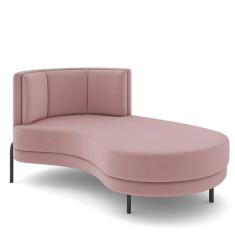 Imagem de Sofá Chaise Longue Living Lucca Direito D02 Veludo Rosê C-305