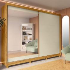 Imagem de Guarda Roupa Casal com Espelho 2 Portas Apolo Naturale Off-White - Gel