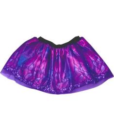 Imagem de Saia Tutu Borboleta Menina Fantasia Roxa Infantil Feita Em Poliéster C