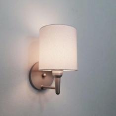 Imagem de Arandela Cilindrica Base Branco Tecido 14X15cm Cinza Bivolt