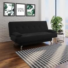 Imagem de sofá cama 1,80m Isabel Suede Preto Adonai Estofados