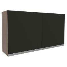 Imagem de Armário Aéreo Madesa Glamy 120 cm 2 Portas - Rustic/Preto