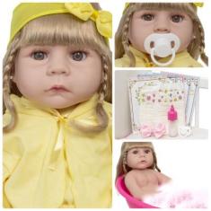 Imagem de Bebe Reborn Abigail Loira Corpo 100% Silicone Pode Dar Banho - Cegonha
