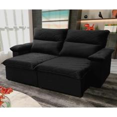 Imagem de Sofá Retrátil Reclinável Paris 1,50m Suede Velut Preto Molas no Assento - King House