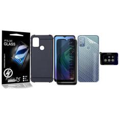 Imagem de Capinha Emborrachada + Pel 3D Privacidade + Camera + Traseira P/ Moto