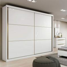 Imagem de Quarto de Casal com Guarda Roupa e Cômoda Móveis Lopas Branco