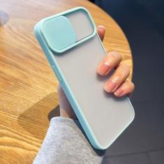 Imagem de Capa de proteção de câmera para iPhone 14 13 12 11 Pro Max X XR XS 7 8 Plus SE 2 Candy Soft Matte Bumper Slide Lens Capa transparente, azul, para iPhone XR