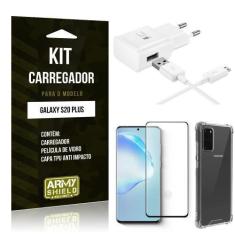 Imagem de Kit Carregador Galaxy S20 Plustipo C + Capa Antishock + Película De Vi