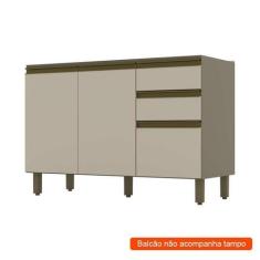 Imagem de Balcão De Cozinha Évelin 3 Pt 2 Gv Duna E Cristal - Henn