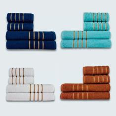 Imagem de Jogo De Toalhas 16 p? Cole??O Montreal 100% Algod? O Az + vd + br + mr