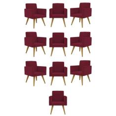 Imagem de Kit 10 Cadeiras Poltronas Decorativa - Escritório - Recepção Cor:marsala