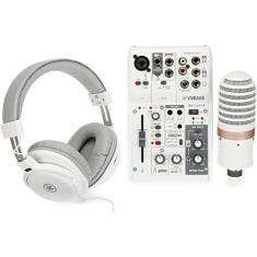Imagem de Mesa de Som e Interface Analógica AG03MK2 LSPK W Branca Com Microfone e Fone de Ouvido Yamaha