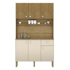 Imagem de Armário de Cozinha Compacta 111cm Stylo K02 Freijó/Vanilla - Mpozenato