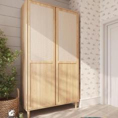 Imagem de Guarda Roupa Infantil em MDF 2 Portas com Telinha na cor Natural Quate