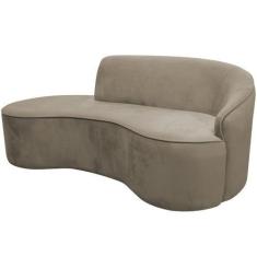 Imagem de Sofá Curvo 02 Lugares 150cm Eron Braço Esquerdo Veludo Bege - Nexta Ca