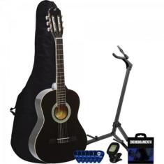 Imagem de Kit Violão Acústico Infantil Nylon 36 3/4 N6 Start Preto