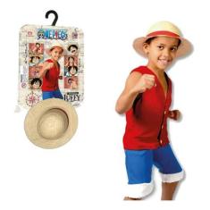 Imagem de Fantasia Infantil Anime Mangá One Piece Luffy Com Chapéu Original Luxo