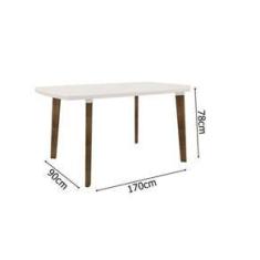 Imagem de Mesa De Jantar Jade 6 Lugares Off White Pés Oblongos – RV Móveis