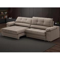 Imagem de Sofá com Carregador USB Retrátil Reclinável Monaco 2,10m Velosuede Cap