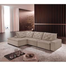 Imagem de Sofá Hércules Veludo 2 Módulos 100cm Chaise Meu Sofá Online B002 Veludo Capuccino