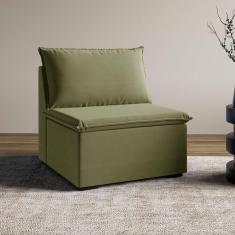 Imagem de Sofá Modular Central 85cm Zen Cabecasa Madeiramadeira Verde Salvia