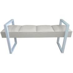 Imagem de Recamier Casal Bege Base De Metal Cinza Sensations Módena - RBL